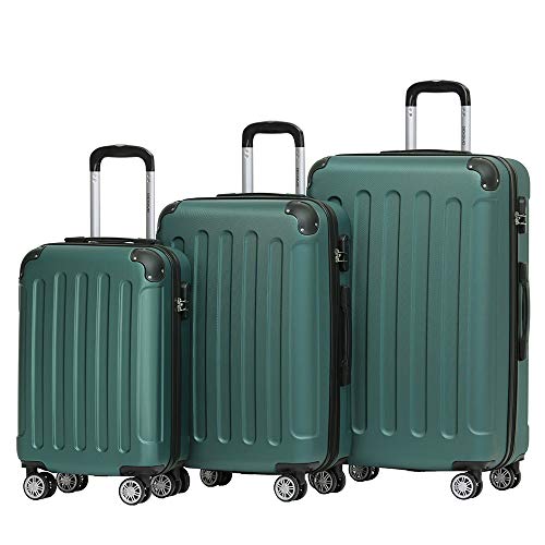 BEIBYE Hard Shell Suitcase Trolley Roll Suitcase Siubhail Bagannan làimhe 4 Cuibhle (Set ML-XL)...