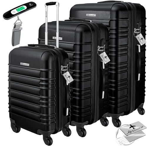 KESSER® 3tlg. Hartschalenkofferset Hartschalenkoffer Reisekoffer Set Reisekofferset Trolley Koffer...