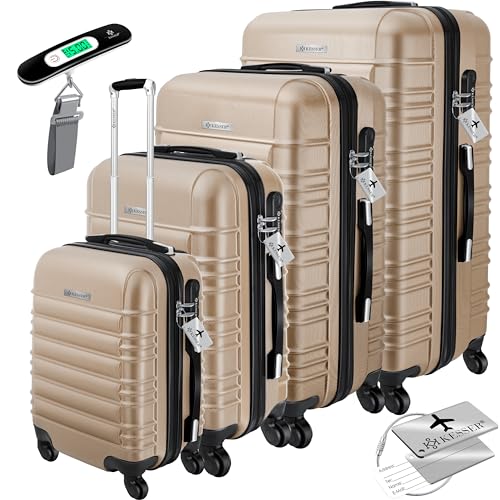 KESSER® 4 partes. Set de maletas rígidas Set de maletas de viaje rígidas Set de maletas de viaje Trolley...